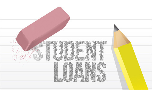 擦除学生贷款概念插画设计图片