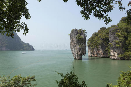 泰国詹姆斯邦德岛，潘牙湾股票图片。