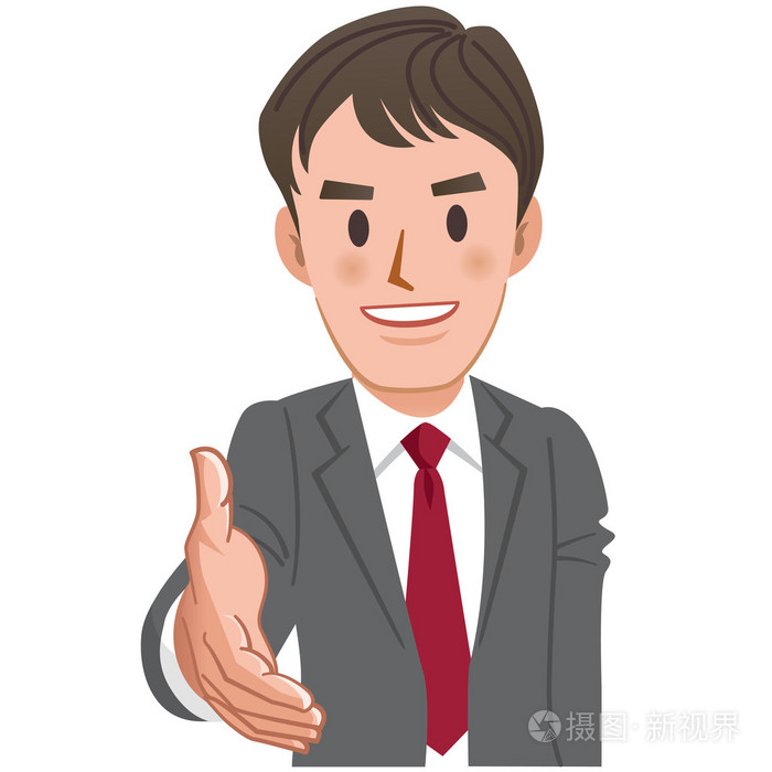 卡通的商人握手