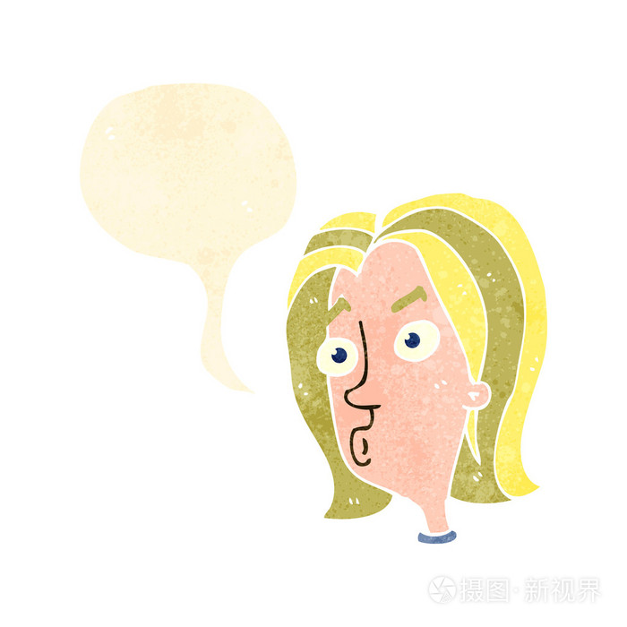复古卡通吹口哨金发女人