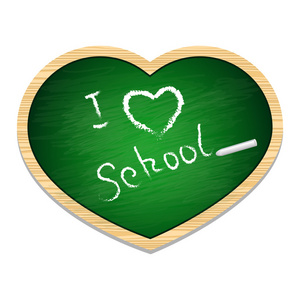 学校黑板绿的心的形状