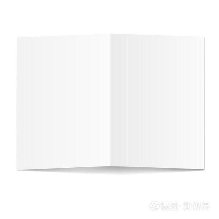 在白色背景的白色空白纸卡