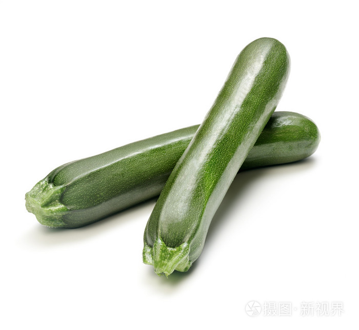 白色底上的两个西葫芦