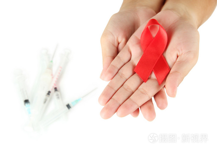 艾滋病带在手上白色隔离