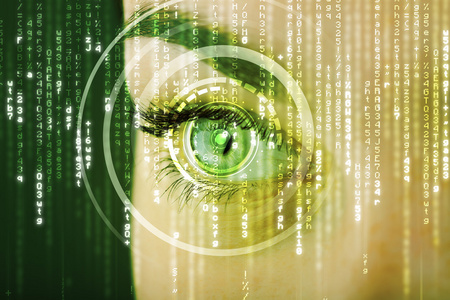 现代数码女人与矩阵眼睛
