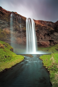 冰岛瀑布seljalandsfoss