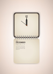 2013 日历 12 月时钟设计