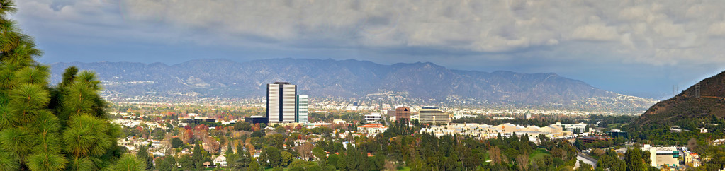 洛杉矶的角度的城市全景视图
