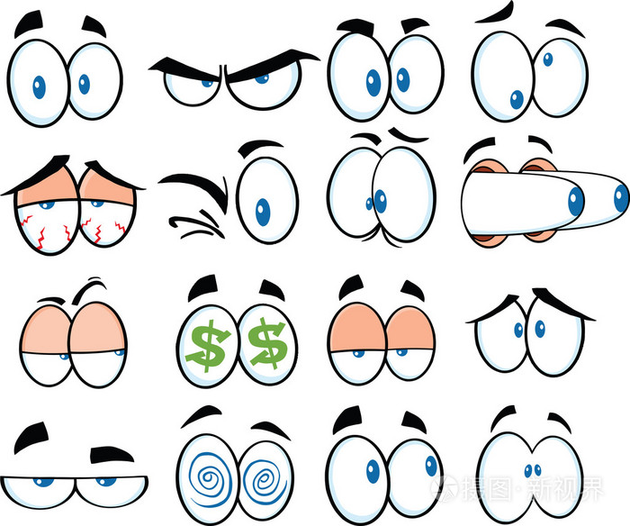 卡通搞笑的眼睛