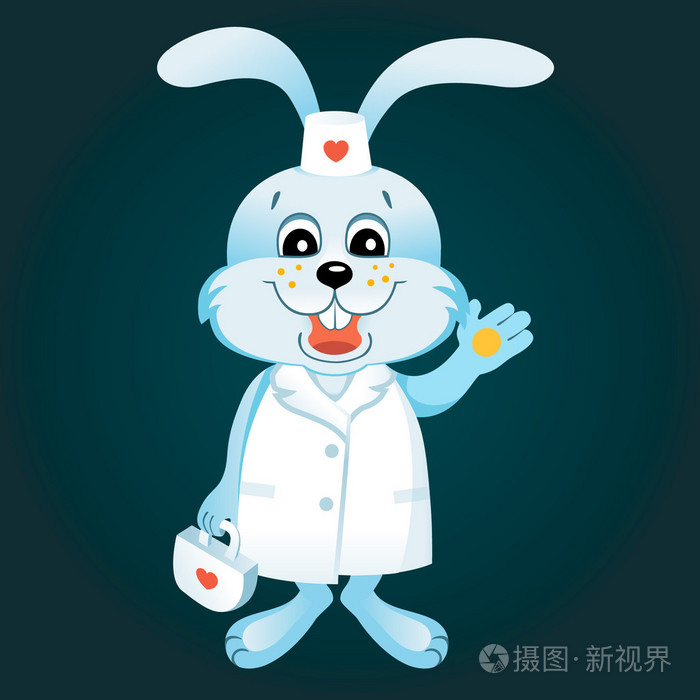白色可爱兔是一名医生