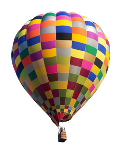 彩色热气球上白色隔离