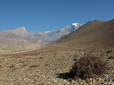 muktinath 和 kagbeni 之间的欣欣向荣景观