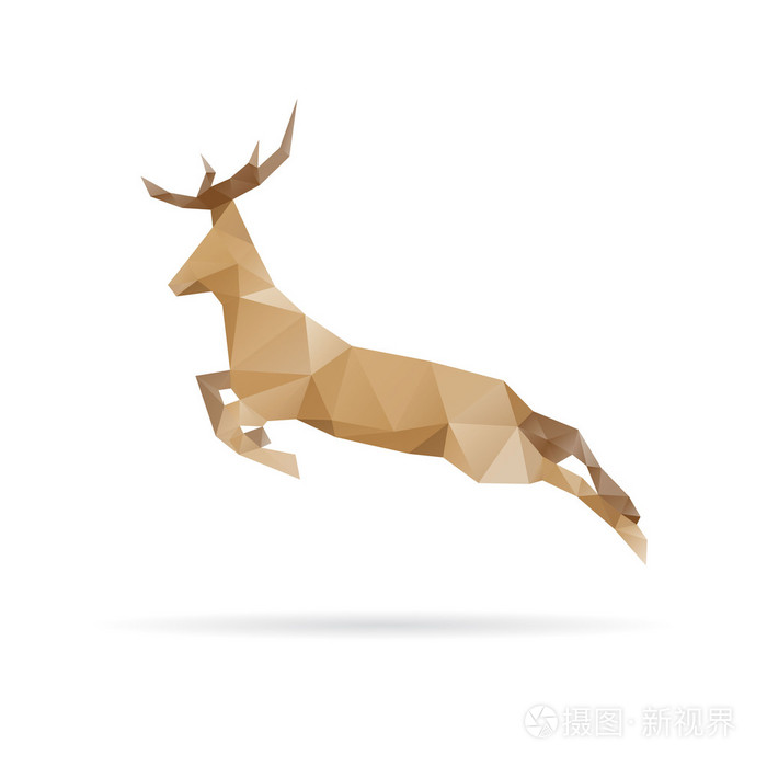 鹿抽象孤立在白色背景上