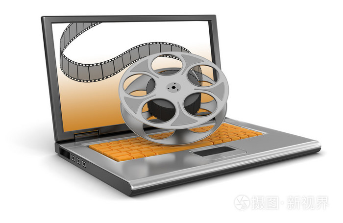 笔记本电脑和电影地带照片-正版商用图片1d89mv-摄图