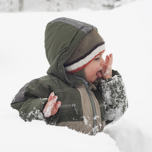 在冬季的雪子