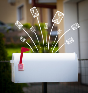 手工绘制的信封出来一个邮箱