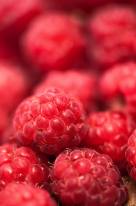 新鲜的有机 respberry 的红色浆果背景的特写