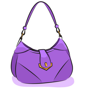 矢量。妇女的紫色手提包