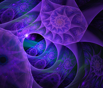 炫彩紫抽象分形图