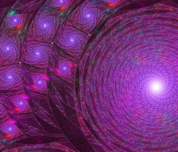 炫彩紫抽象分形图