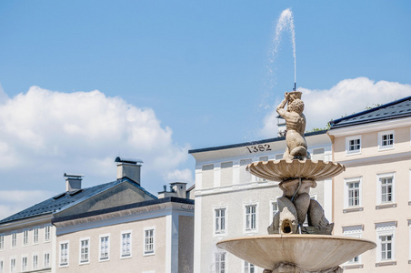 residenzbrunnen 喷泉上雷士登孜在萨尔茨堡，奥地利