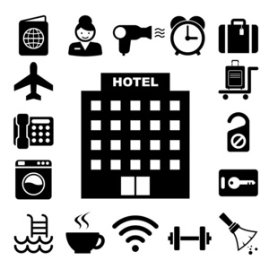 酒店和旅行图标集