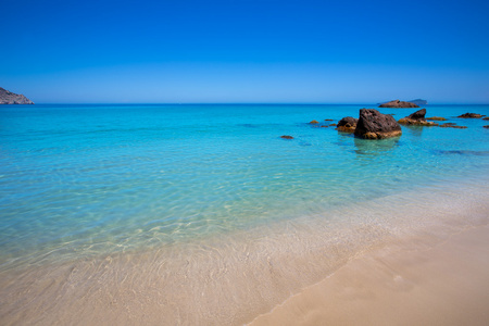 伊维萨岛艾格 blanques aguas blancas 海滩在 santa eulalia