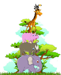可爱的动物野生动物卡通
