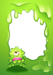 绿色边框设计中的绿色怪物