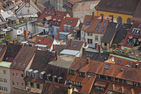 弗莱堡市建筑的屋顶