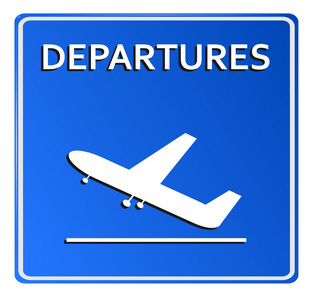蓝色机场图标起飞插图