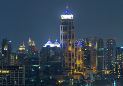 closeup Bangkok Stadtbild modernen Gebude auf Twilight Zeit, t