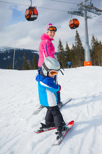 滑雪 冬季 家庭