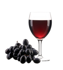 glasse 成熟的葡萄与葡萄酒
