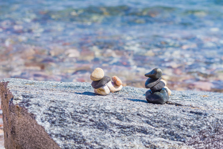 在海滩上的石头