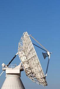 射电望远镜对蓝蓝的天空