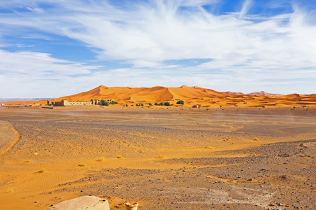 摩洛哥非洲的视网膜电图  彻北沙漠的青年旅舍