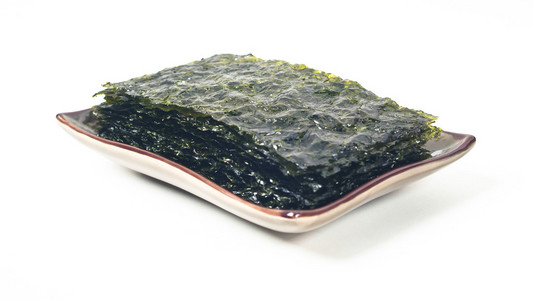 海藻 油炸的海藻的背景上