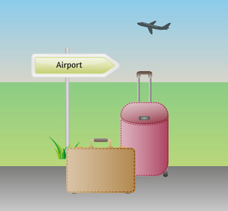行李和机场标志