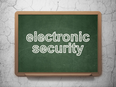 安全概念 电子安全上黑板背景