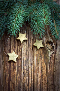 圣诞纹理与松枝和明星