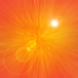 抽象背景。居中的黄橙色夏天太阳光线 bur
