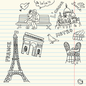 krlek i paris doodles