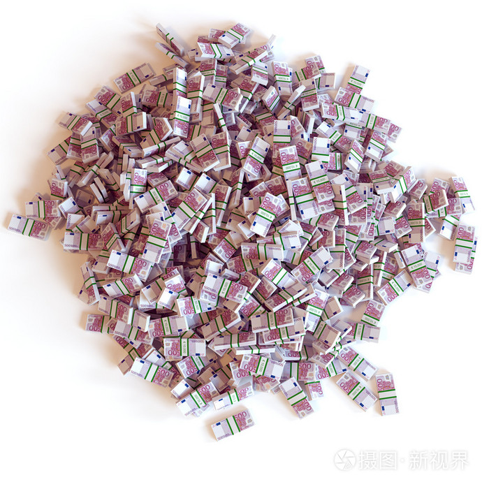 一堆欧元钞票(最好的概念商业图片)