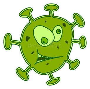 绿色卡通细菌人物