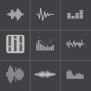 矢量黑人音乐声波图标集