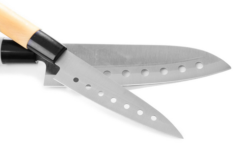 孤立在白色的厨房刀摄影图