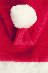 圣诞老人红色帽子的特写