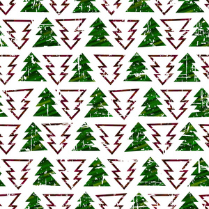 无缝 grunge 圣诞树纹理