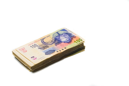 散堆捆绑南非兰德银行纸币